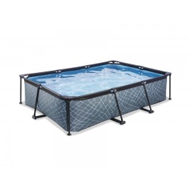 Stone 300x200x65cm pool med filterpumpe - grå - EXIT