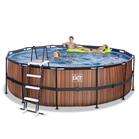 EXIT Wood pool ø4,5m med sandfilterpumpe og stige