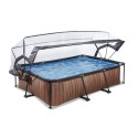 EXIT Wood pool 300x200x65cm med filterpumpe og poolskærm - brun EXIT Wood pool 300x200x65cm med filterpumpe og poolskærm - brun