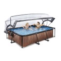 EXIT Wood pool 300x200x65cm med filterpumpe og poolskærm - brun EXIT Wood pool 300x200x65cm med filterpumpe og poolskærm - brun