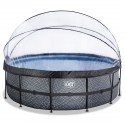 EXIT Stone pool ø4,5x1,22m med dome og sandfilterpumpe