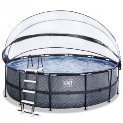 EXIT Stone pool ø4,5x1,22m med dome og sandfilterpumpe 2