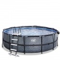 EXIT Stone pool ø4,5x1,22m med dome og sandfilterpumpe EXIT Stone pool ø4,5x1,22m med dome og sandfilterpumpe