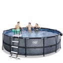 EXIT Stone pool ø4,5x1,22m med dome og sandfilterpumpe EXIT Stone pool ø4,5x1,22m med dome og sandfilterpumpe
