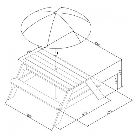 Nick sand & vand picnicbord (AXI) - brun