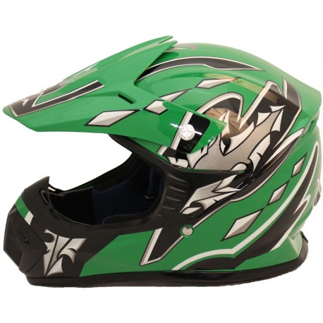 Crosserhjelm til børn - Grøn