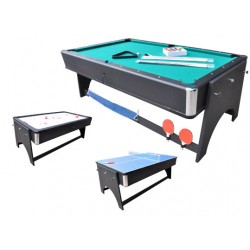 4-i-1 multibord med Pool / Airhockey / Bordtennis / Spisebord