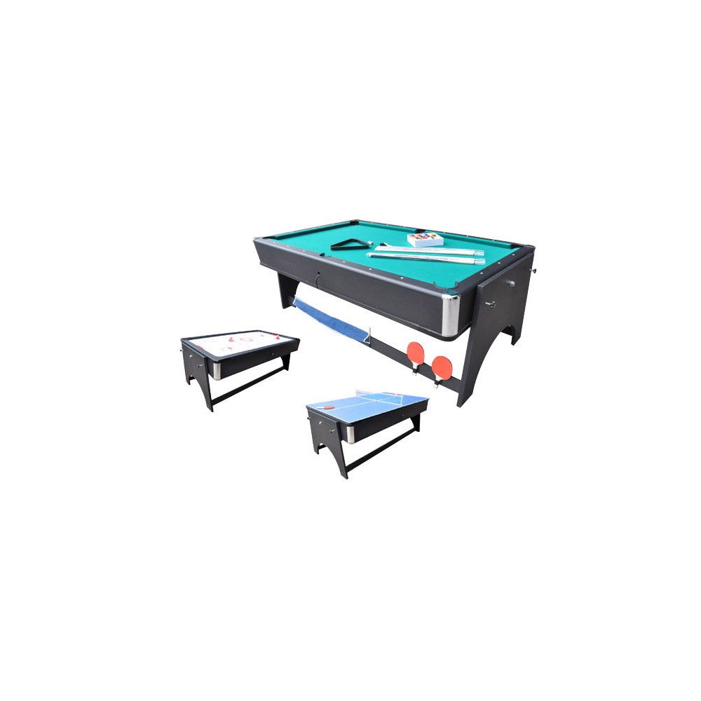 rive ned svale dråbe 4-i-1 multibord med Pool / Airhockey / Bordtennis / Spisebord