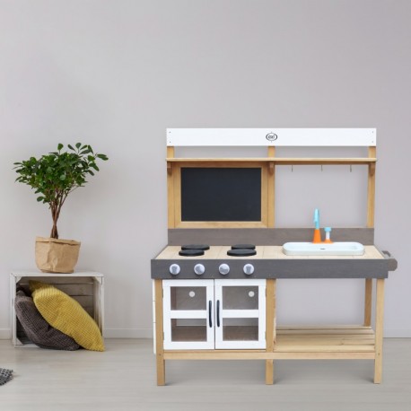 Rosa sand- og vand legekøkken