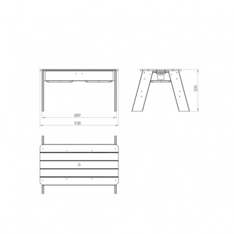 EXIT Aksent sand & vand bord med parasol og haveredskaber