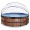 EXIT Wood pool ø4,5x1,22m med dome og sandfilterpumpe