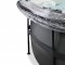 EXIT Black Leather pool ø450x122cm med dome og sandfilterpumpe - sort
