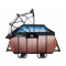 EXIT Wood pool 540x250x122cm med dome og filterpumpe - brun