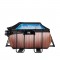 EXIT Wood pool 540x250x122cm med dome og filterpumpe - brun