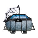 EXIT Stone pool 540x250x122cm med dome og sandfilterpumpe - grå EXIT Stone pool 540x250x122cm med dome og sandfilterpumpe - grå