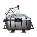 EXIT Black Leather pool 540x250x122cm med dome og sandfilterpumpe - sort EXIT Black Leather pool 540x250x122cm med dome og sandfilterpumpe - sort