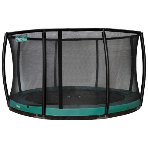 Etan Premium Deluxe rund nedgravet trampolin med sikkerhedsnet - grøn