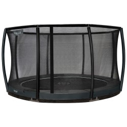 Etan Premium Deluxe nedgravet trampolin med sikkerhedsnet - grå