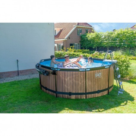 Stone pool ø360x122cm med sandfilterpumpe - EXIT