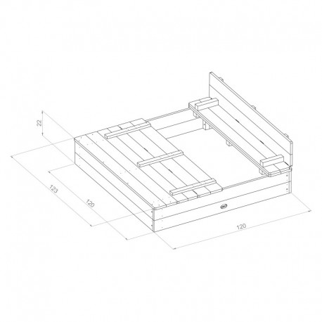 Ella XL sandkasse med bænke - grå