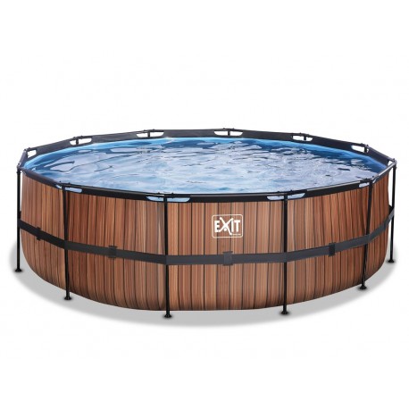 EXIT Wood pool ø4,5m med sandfilterpumpe og stige