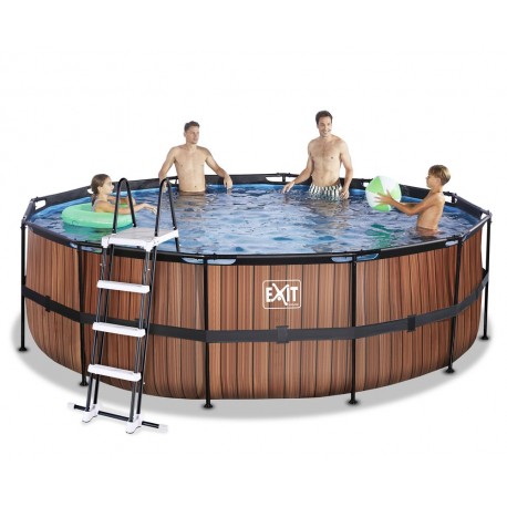 EXIT Wood pool ø4,5m med sandfilterpumpe og stige