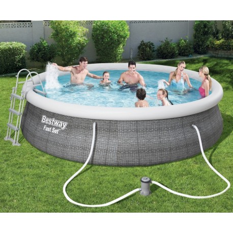 Bestway Fast Set Pool Rattan Sæt 457 x 107 cm
