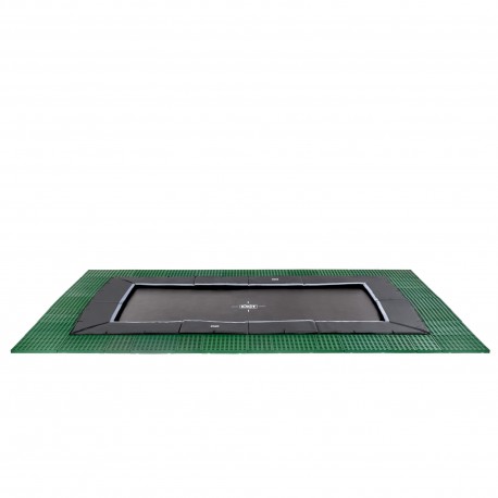 EXIT Dynamic trampolin i jordniveau 244x427cm med Freezone sikkerhedsfliser