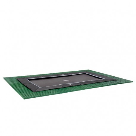 EXIT Dynamic trampolin i jordniveau 244x427cm med Freezone sikkerhedsfliser