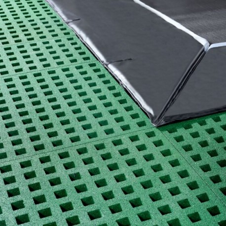 EXIT Dynamic trampolin i jordniveau 244x427cm med Freezone sikkerhedsfliser