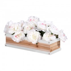 Blomsterkasse til legehus (brun/hvid) 2