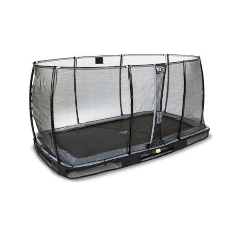EXIT Elegant nedgravet trampolin 244x427cm med Economy sikkerhedsnet - sort
