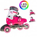 RASK 3i1 rulleskøjte med lys i hjulene - Pink RASK 3i1 rulleskøjte med lys i hjulene - Pink