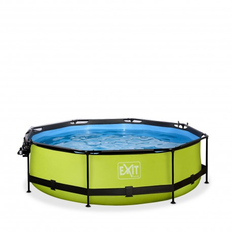 EXIT Lime pool ø300x76cm med filterpumpe og poolskærm - limegrøn