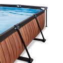 EXIT Wood pool 220x150x65cm med filterpumpe og poolskærm - brun EXIT Wood pool 220x150x65cm med filterpumpe og poolskærm - brun