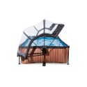 EXIT Wood pool 220x150x65cm med filterpumpe og poolskærm - brun EXIT Wood pool 220x150x65cm med filterpumpe og poolskærm - brun