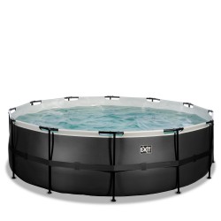 EXIT Black Leather pool ø450x122cm med filterpumpe - sort 2