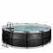 EXIT Black Leather pool ø450x122cm med filterpumpe - sort