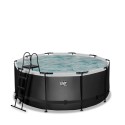 EXIT Black Leather pool ø360x122cm med sandfilterpumpe - sort EXIT Black Leather pool ø360x122cm med sandfilterpumpe - sort