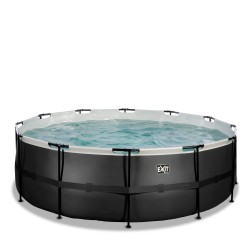 EXIT Black Leather pool ø427x122cm med sandfilterpumpe - sort 2