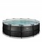 EXIT Black Leather pool ø427x122cm med sandfilterpumpe - sort