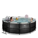 EXIT Black Leather pool ø427x122cm med sandfilterpumpe - sort