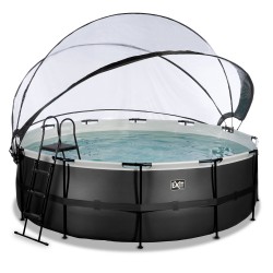 EXIT Black Leather pool ø427x122cm med sandfilterpumpe - sort 2