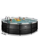 EXIT Black Leather pool ø450x122cm med sandfilterpumpe - sort EXIT Black Leather pool ø450x122cm med sandfilterpumpe - sort