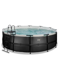EXIT Black Leather pool ø488x122cm med sandfilterpumpe - sort