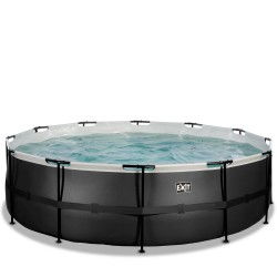 EXIT Black Leather pool ø488x122cm med sandfilterpumpe - sort 2
