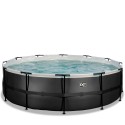 EXIT Black Leather pool ø488x122cm med sandfilterpumpe - sort EXIT Black Leather pool ø488x122cm med sandfilterpumpe - sort