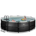 EXIT Black Leather pool ø488x122cm med sandfilterpumpe - sort EXIT Black Leather pool ø488x122cm med sandfilterpumpe - sort