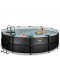 EXIT Black Leather pool ø488x122cm med sandfilterpumpe - sort