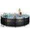EXIT Black Leather pool ø488x122cm med sandfilterpumpe - sort